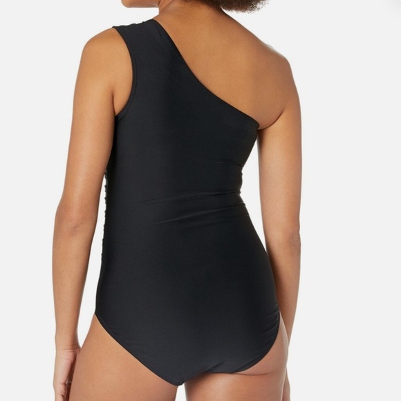 Calvin Klein Black One Shoulder Stardust One Piece Swimsuit 14 - Picture 2 of 14